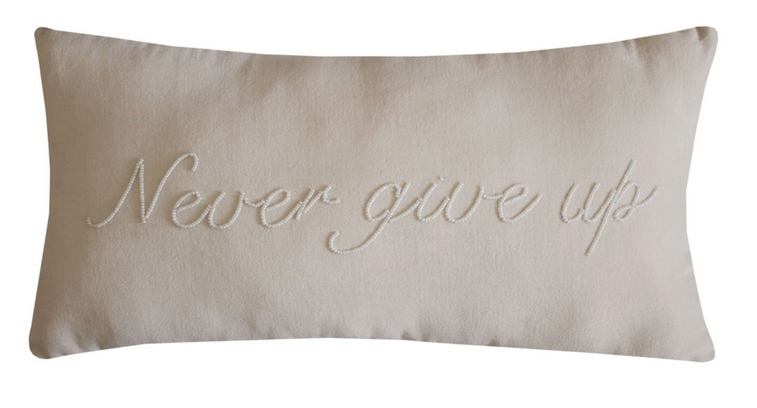 Never Give Up Cream Cushion